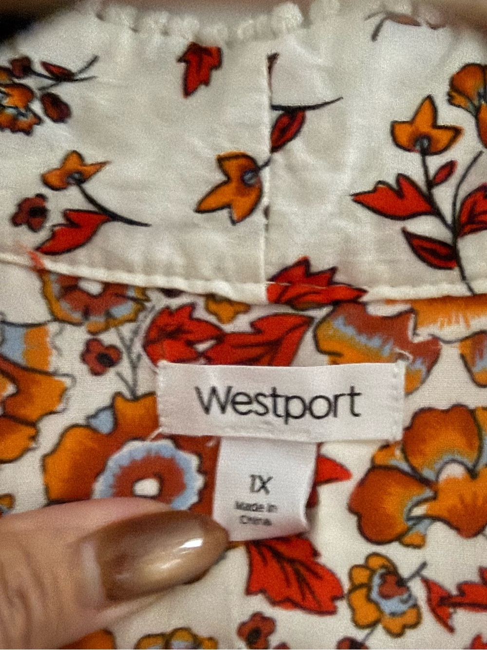 Westport Floral Open Kimono Jacket - White, Mustard & Rust 26 inch P2P - Picture 5 of 7